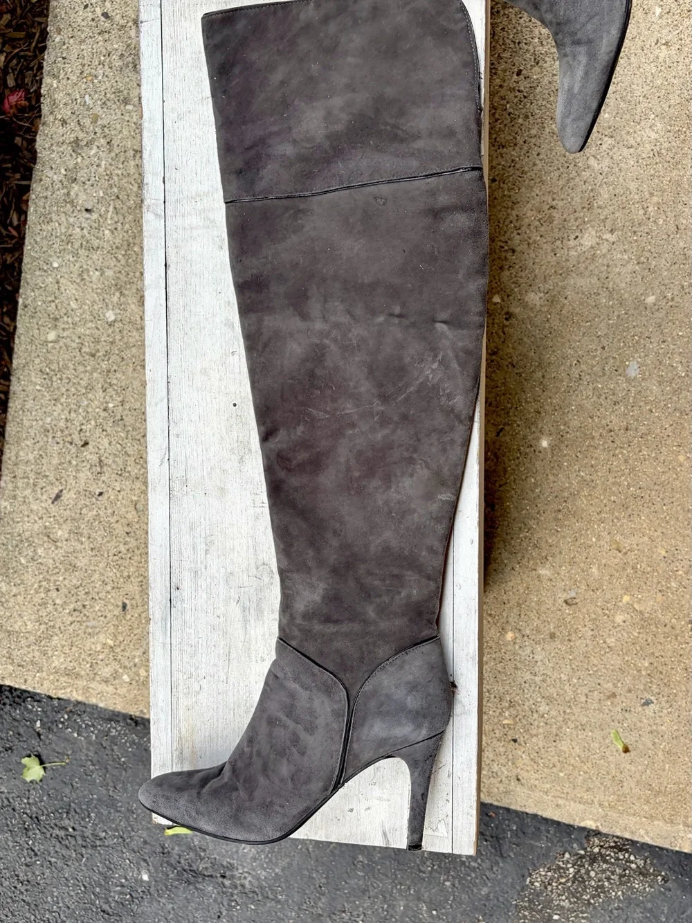Enzo Angiolini – Over-the-Knee Stiletto Boots – Eairinna – Slate Gray – Sz. 8